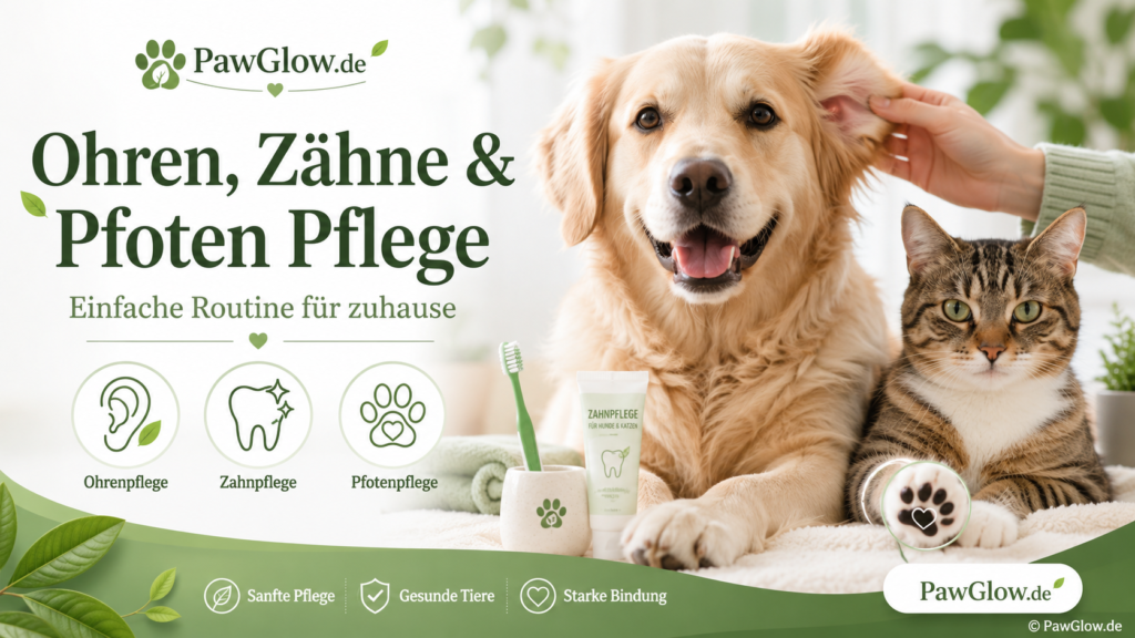 Ohren, Zähne & Pfoten Pflege bei Hund und Katze: einfache Routine für zuhause